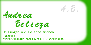 andrea belicza business card